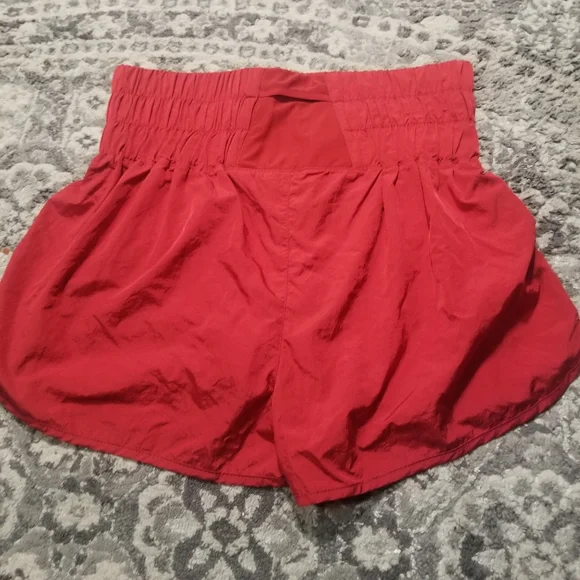 Free People The Way Home High Waisted Red Athletic Shorts - Picture 2 of 3